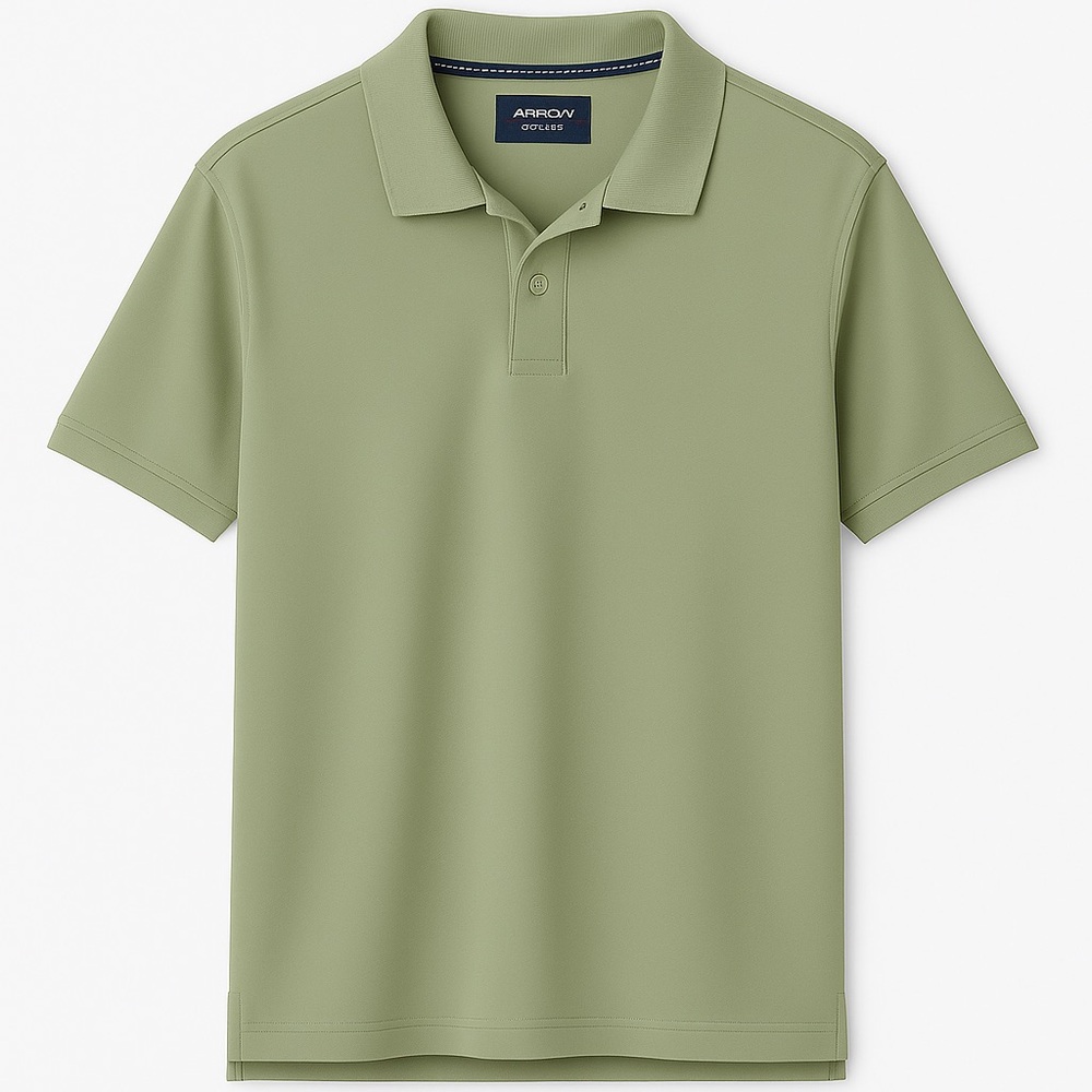Arrow USA 1851 Men’s Sage Green Polo Shirt Size M - Classic Short Sleeve Cotton
